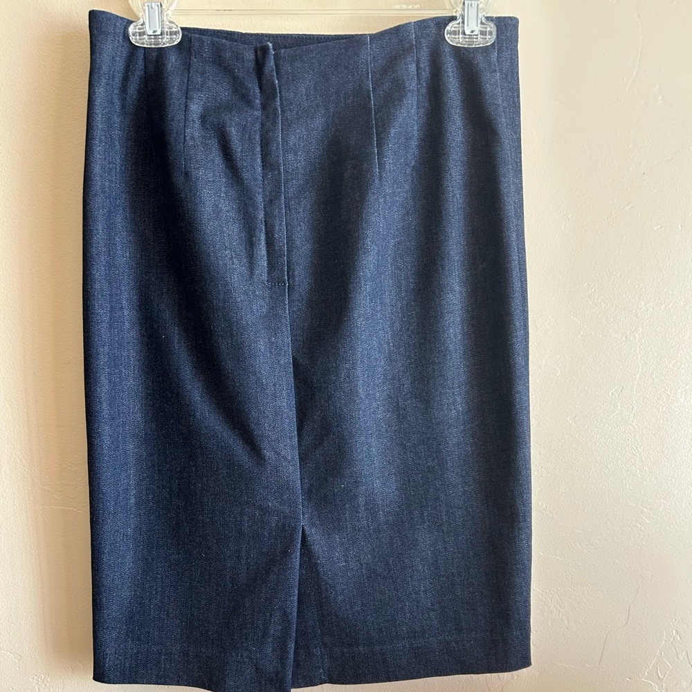 Ann Taylor Dark Blue Denim Pencil Skirt - Picture 2 of 8